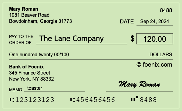 How To Write A Check For 120