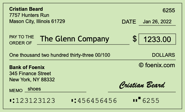 How to write a check for $1,233