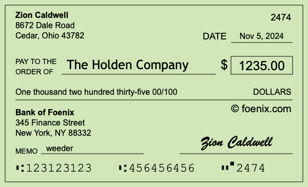 How to write a check for $1,235