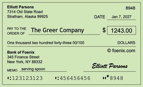 How to write a check for $1,243