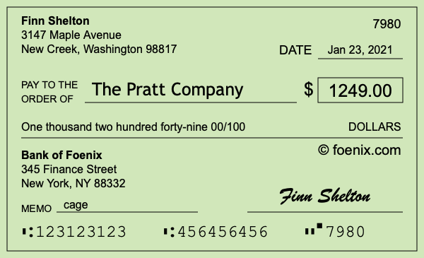 How to write a check for $1,249