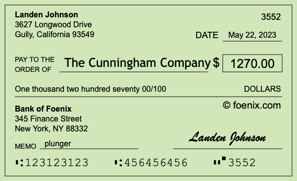 How to write a check for $1,270