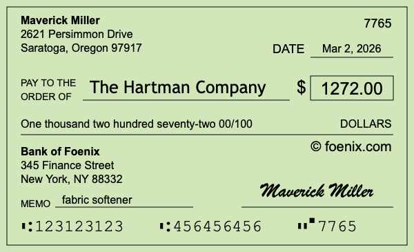 How to write a check for $1,272