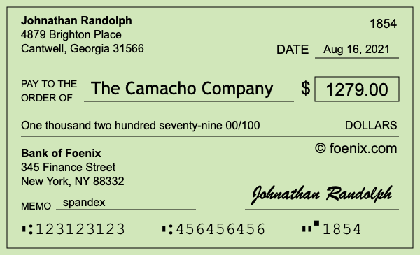 How to write a check for $1,279