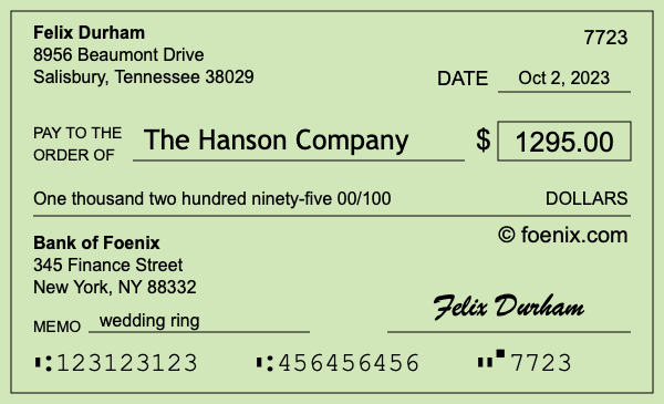 How to write a check for $1,295