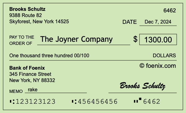 how to write $1300 on a check