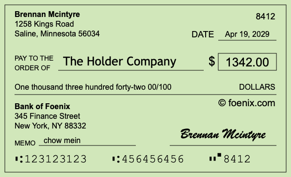 How to write a check for $1,342