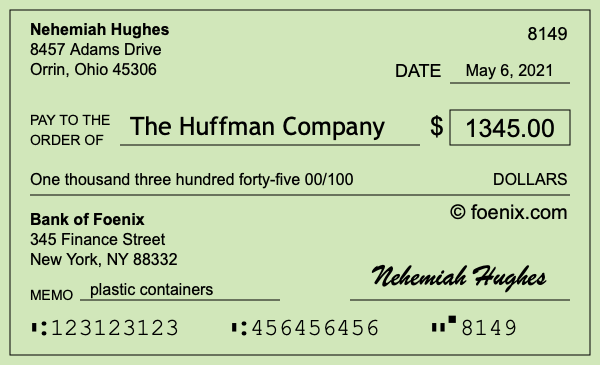 How to write a check for $1,345