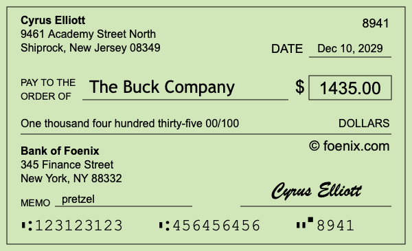 How to write a check for $1,435