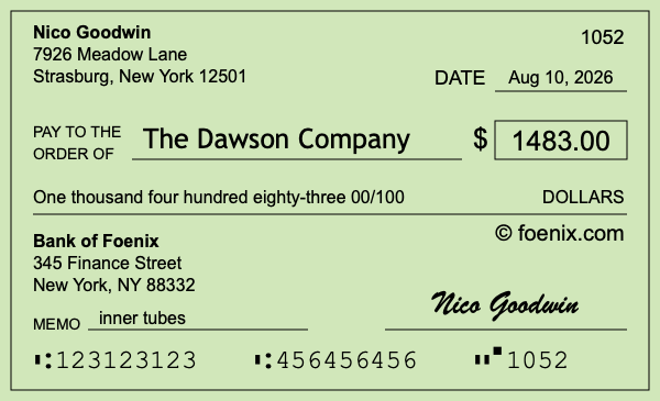 How to write a check for $1,483