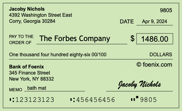 How to write a check for $1,486
