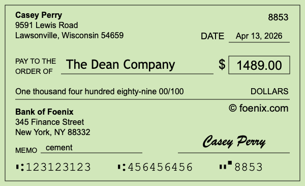 How to write a check for $1,489