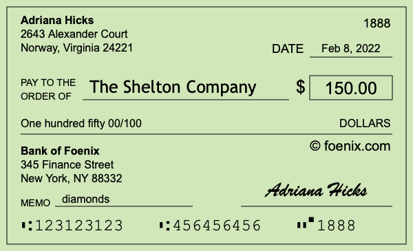 how to write $150 on a check