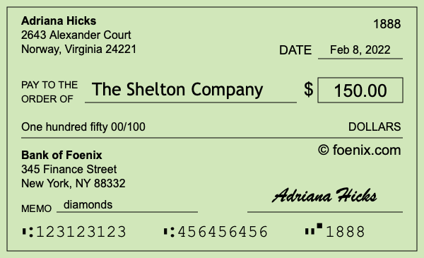 How To Write A Check For 150 Dollars