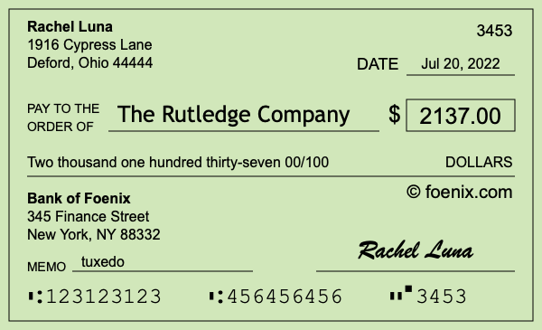 How to write a check for $2,137