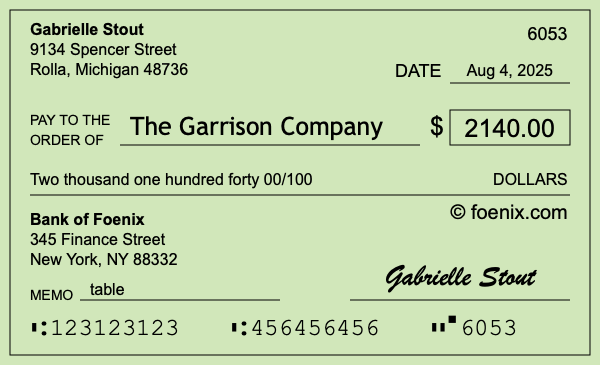 How to write a check for $2,140