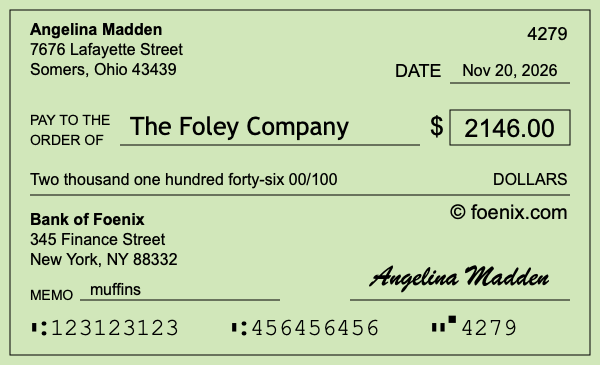How to write a check for $2,146