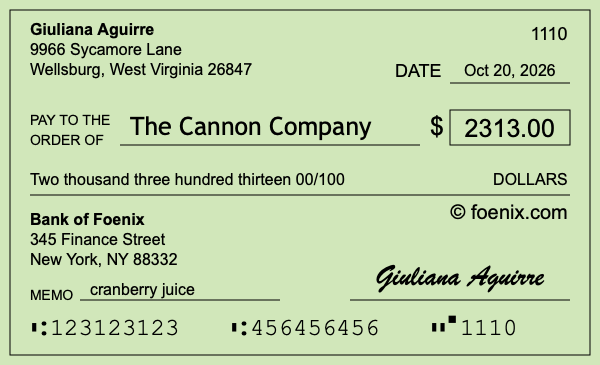 How to write a check for $2,313