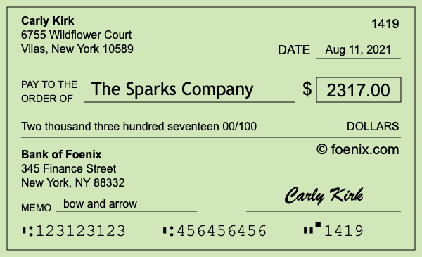 How to write a check for $2,317