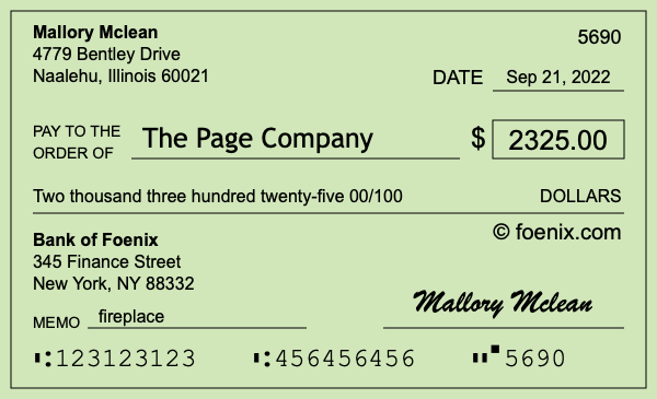 How to write a check for $2,325