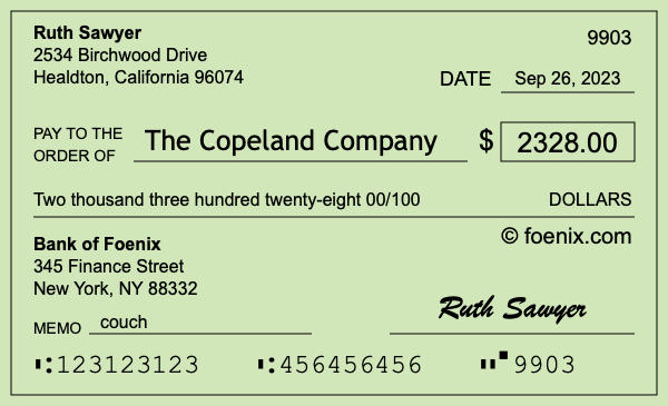 How to write a check for $2,328