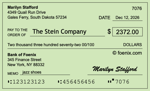 How to write a check for $2,372