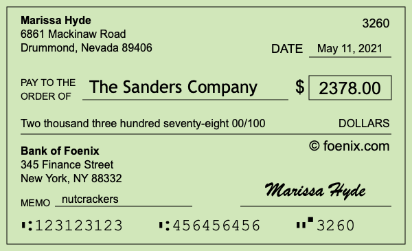 How to write a check for $2,378