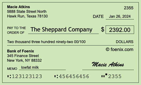 How to write a check for $2,392