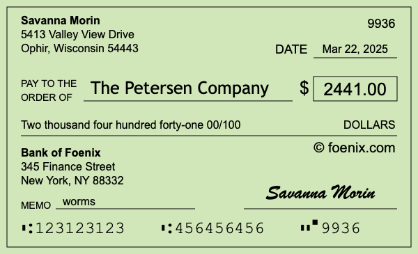 How to write a check for $2,441