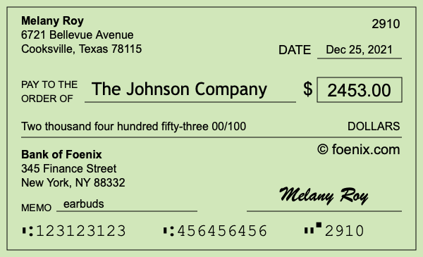 How to write a check for $2,453