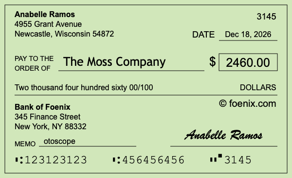 How to write a check for $2,460