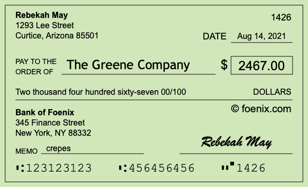 How to write a check for $2,467
