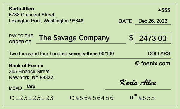 How to write a check for $2,473