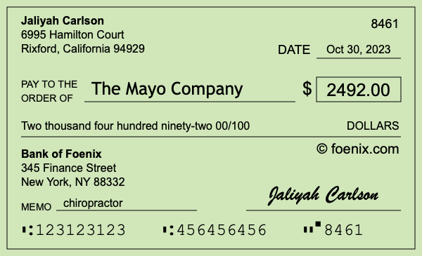 How to write a check for $2,492
