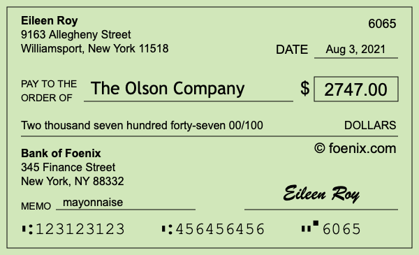How to write a check for $2,747