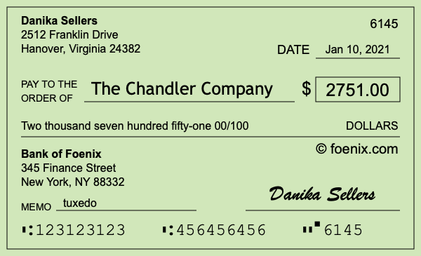 How to write a check for $2,751