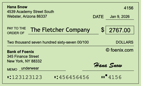 How to write a check for $2,767