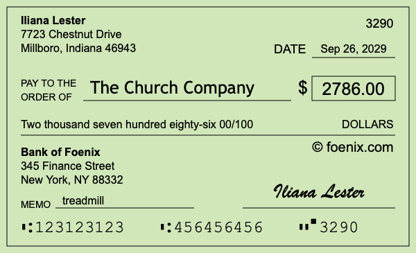 How to write a check for $2,786