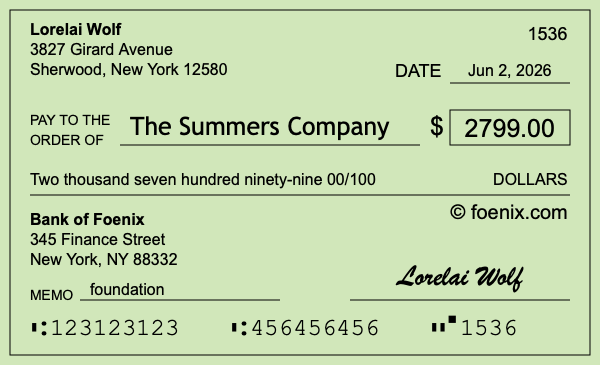 How to write a check for $2,799