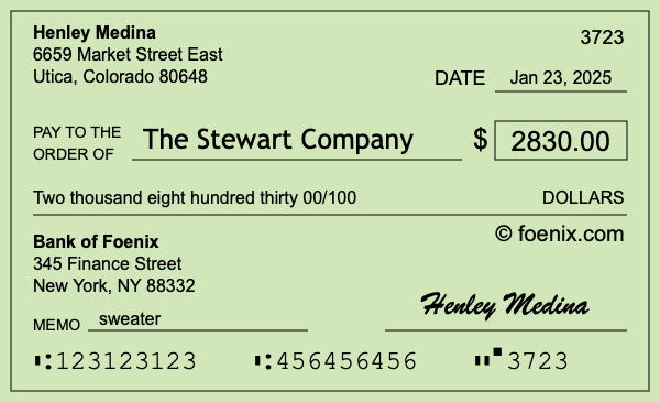 How to write a check for $2,830