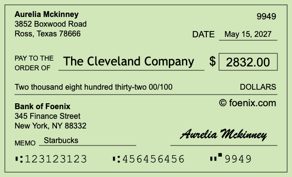 How to write a check for $2,832