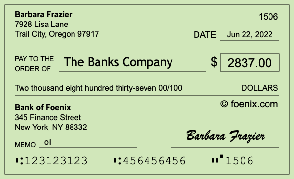 How to write a check for $2,837