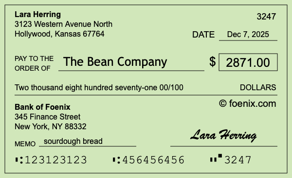 How to write a check for $2,871