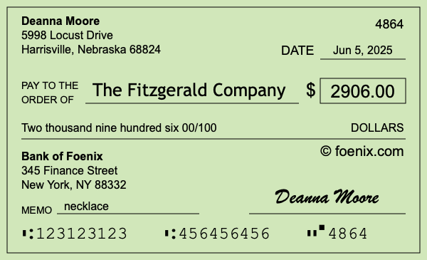 How to write a check for $2,906