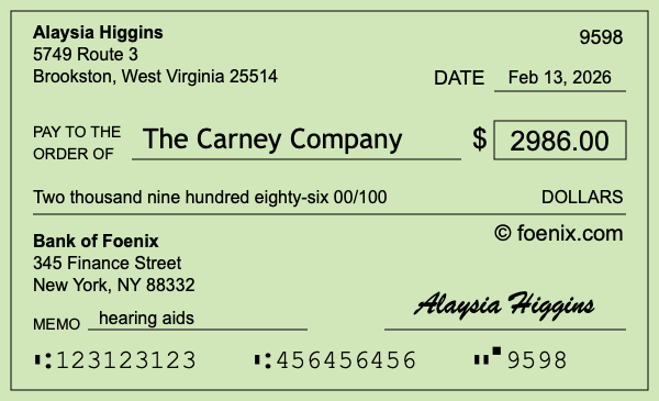 How to write a check for $2,986