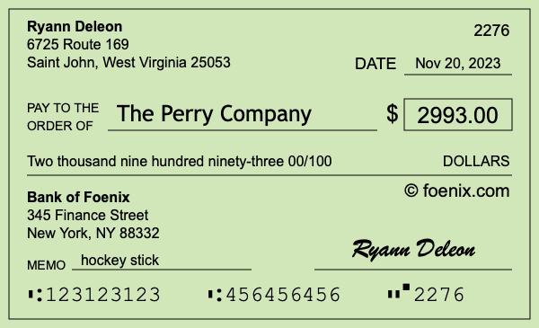 How to write a check for $2,993