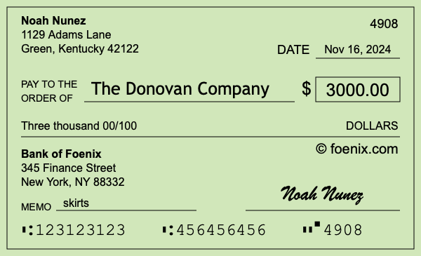 how to write a 3000 check