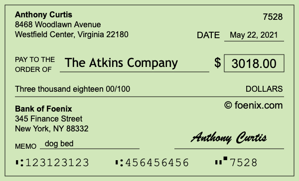 How to write a check for $3,018