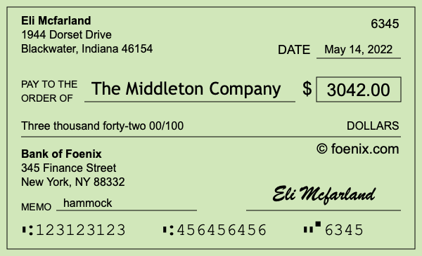 How to write a check for $3,042
