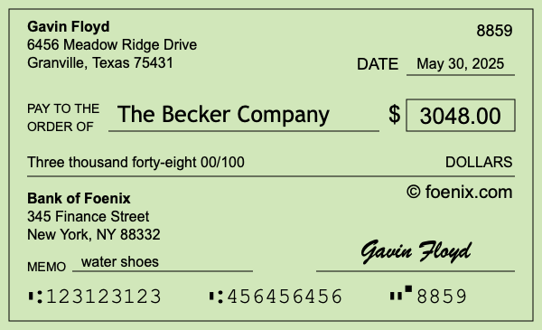 How to write a check for $3,048